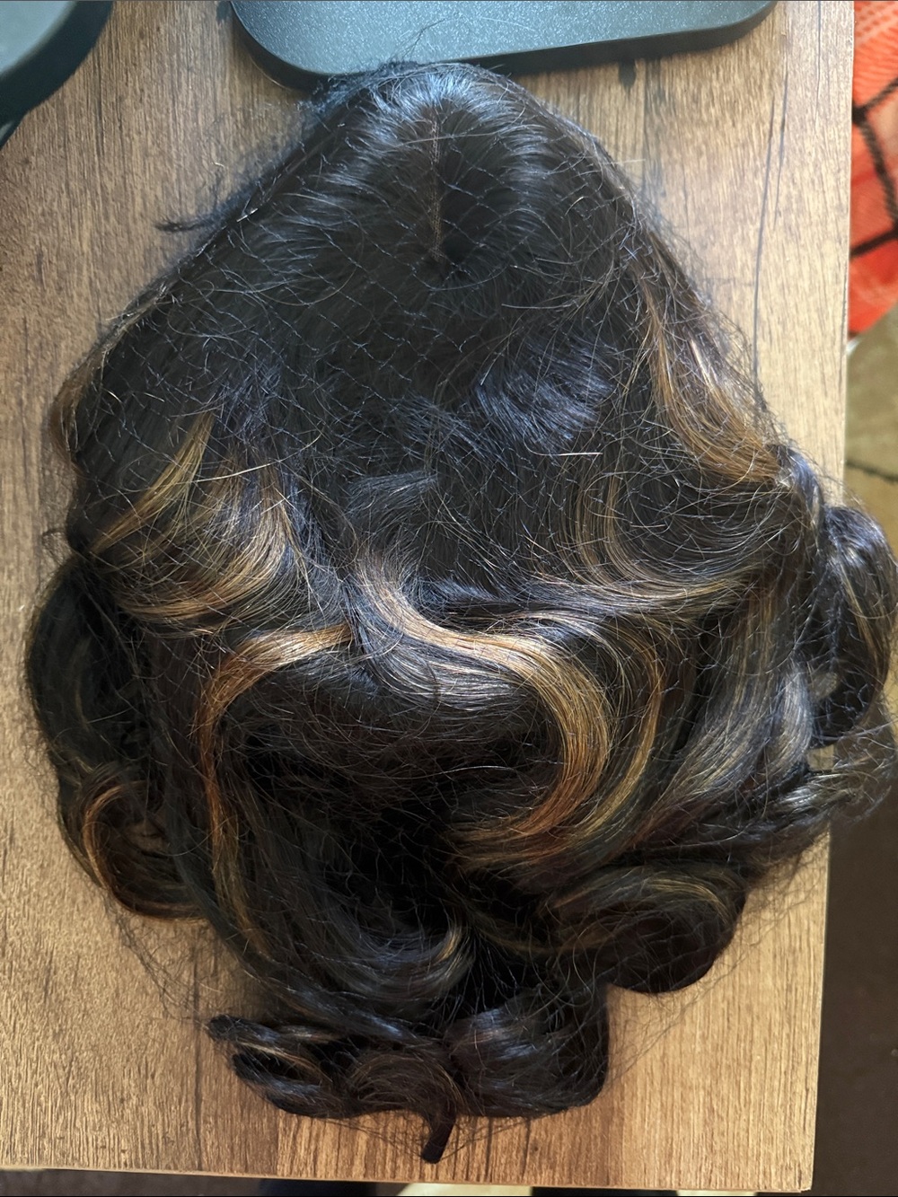 Luvme - True Scalp Blonde Highlight Loose Wave Glueless Lace Wig Bang 14 inch - Picture 6 of 7
